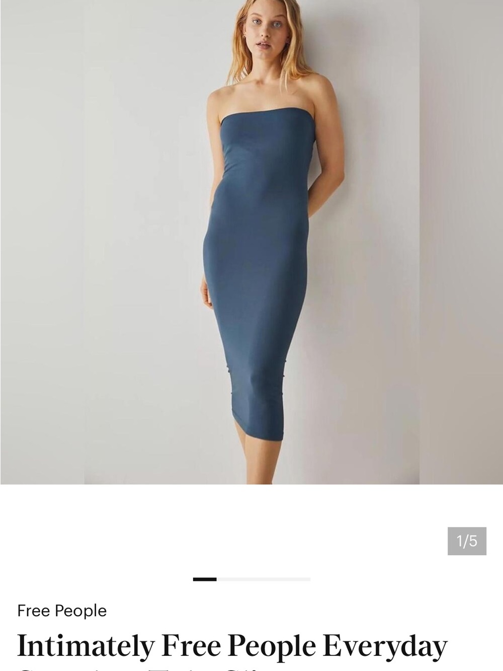 Free People Black blue midi dress - Sleek Straight Silhouette